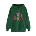 thumbnail image 4 of Women's Hoodies Christmas Tree Print Long Sleeves Pullover Hoodie Oversized Cozy Fall Winter Sweatshirt with Kangaroo Pocket, 4 of 4