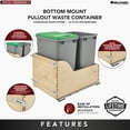 thumbnail image 5 of Rev-A-Shelf Double Pull Out Trash Can 35 Qt w/ Soft-Close, 4WCSC-1835DMND-2, 5 of 13