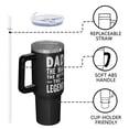 thumbnail image 4 of OBREWU Dad the Man the Myth the Legend Tumbler with Handle and Lid,40oz Dad the Man the Myth the Legend Double Wall Vacuum Insulated Tumbler, 4 of 7