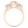 thumbnail image 4 of 3.25ct Round Cut Brown Natural Morganite 18k Pink Rose Gold Engraving Statement Bridal Wedding Three-Stone Designer Ring Size 10, 4 of 5