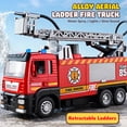 thumbnail image 2 of 1:50 Alloy Fire Truck Firefighter Simulation Sprinkler Car Diecast Water Spray with Light Music Rescue Car Children Toy Boy Gift Alloy tanker, 2 of 6