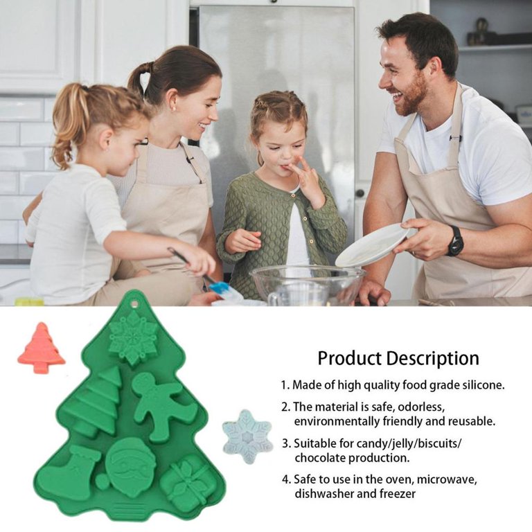 Christmas Silicone Mold, Safe Durable Reusable Christmas Candy Molds for  Ovens Freezers