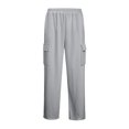 thumbnail image 4 of Dresfit Waffle Pants Mens Drawstring Wide Leg Sweatpants Casual Textured Baggy Travel Pant Elastic Waist Breathable Vintage Sweatpant with Pockets Gray L, 4 of 8