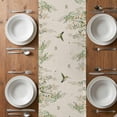 thumbnail image 4 of Table Runner 72 Inches Long for Kitchen Dining, Watercolor Floral Dresser Scarf Farmhouse, Dining Table Decorations for Wedding/Parties, Spring Flowers Birds Plants Country Beige 18 x 72 In, 4 of 8