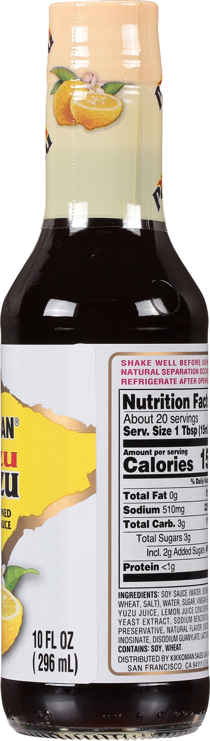 (3 pack) Kikkoman Yuzu Ponzu Sauce, 10 fl oz Glass Bottle