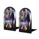 thumbnail image 1 of La Rueda de la Fortuna Sujetalibros decorativos temáticos, tope para estantería con base antideslizante, uso dual para hogar y oficina - 2 piezas, 1 of 6