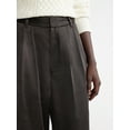 thumbnail image 4 of Free Assembly Women's High Rise Pleated Straight Leg Satin Trousers, 4 of 7