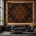thumbnail image 6 of Intricate Red and Gold Mandala on Dark Background, Majestic Maximalist for Art Decor Enthusiasts, Ornate Floral Wall Art, Housewarming Gift, Tapestry Wall Hanging for Living Room and Bedroom, 6 of 7