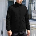 thumbnail image 2 of FRSASU Men's Full‑Zip Stand Collar Casual Jacket Wind‑Resistant Lightweight Coat with Big Flap Pockets Hiking Travel Outfits Black, 2 of 9