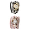 thumbnail image 1 of Reloj de lujo Zulema Reloj de pulsera de cristal para mujer 2 Uds., 1 of 8