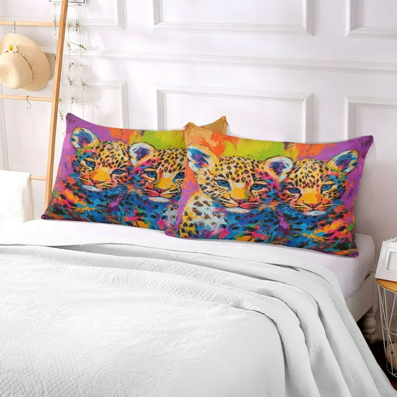 Pillow Case Plush Pillow Radiant Leopard Twins Case standard size/King size/Queen size Bed Pillow Pillowcases