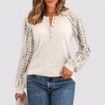 thumbnail image 2 of LIaqionyy Womens Long Sleeve Shirts Lace Tops Fall Fashion Outfits Business Casual Blouses Lightweight Sweater, 2 of 5