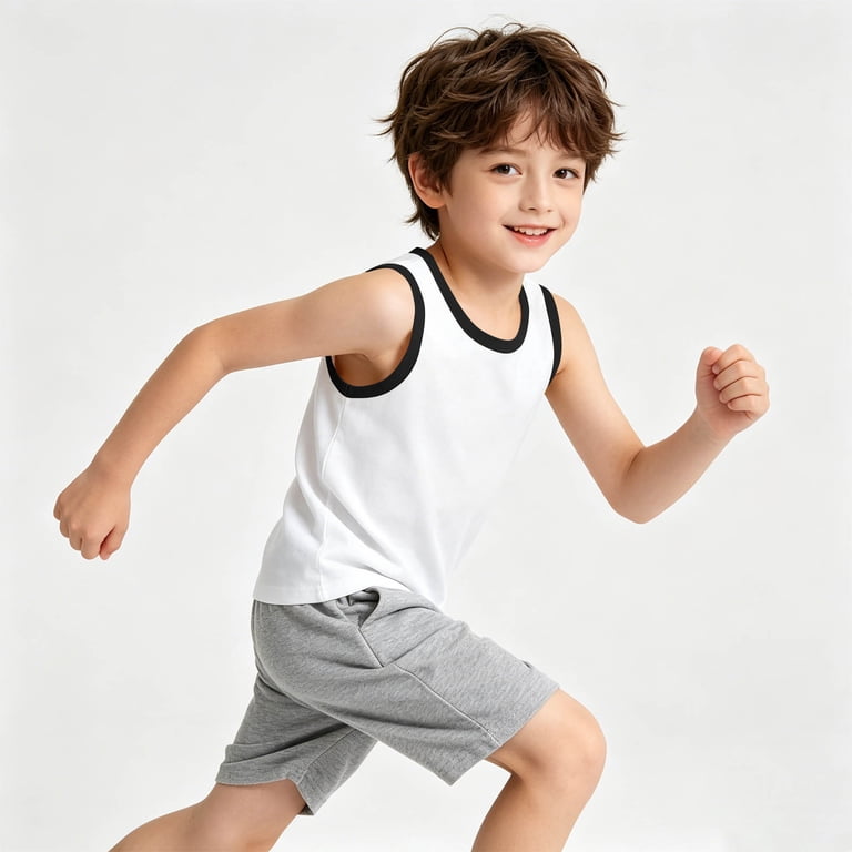 ITSAME Boys Cotton Tank Tops 2-Pack Crewneck Sleeveless