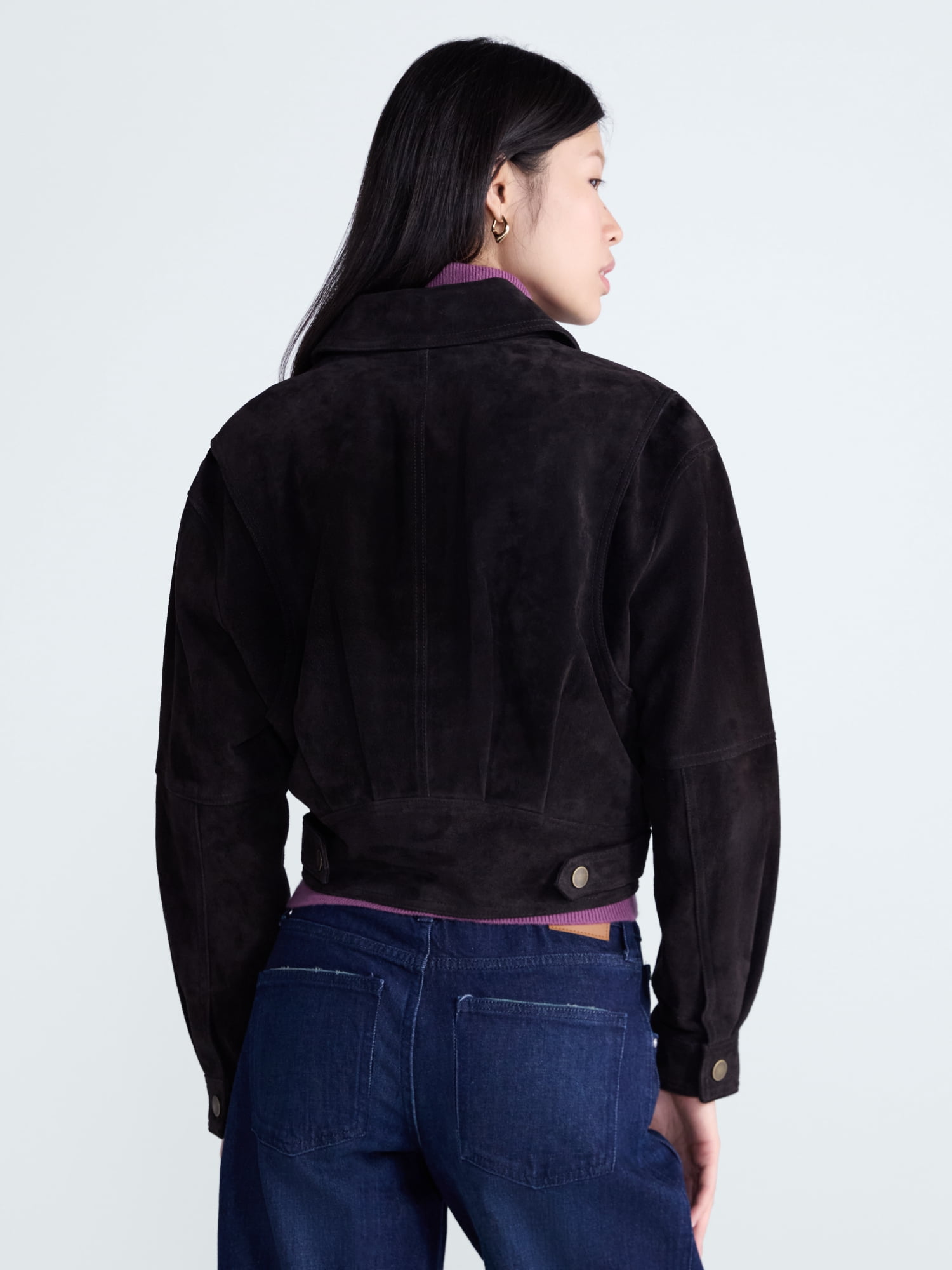 Scoop Women’s and Women’s Plus Cropped Suede Jacket, Sizes XS-4X