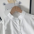 thumbnail image 5 of Posijego Girls Button down Blouse Puff Long Sleeve Dress Shirt Solid Color Casual Formal Tops Little Girl, 5 of 7