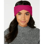 DKNY Women's Twisted Ribbed-Knit Fleece-lined Headband, Pink, One size
