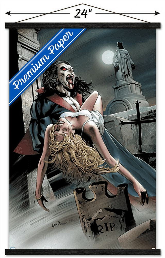 Marvel Movie - Morbius - Graveyard Wall Poster with Wooden Magnetic Frame, 22.375" x 34"