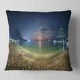 thumbnail image 2 of Designart Beach with Lunar Path - Seashore Photography Throw Pillow - 18x18, 2 of 5