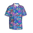 thumbnail image 2 of Easygdp Colorful Mushrooms Men's Hawaiian Shirts Print Lapel Short Sleeve for Beach, vacation, party, casual occasions - XX-Large, 2 of 9