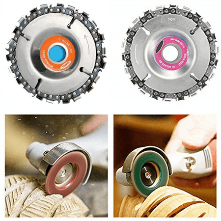 4 Inch Grinder Disc, Circular Saw Blade and Chain 22 Tooth Fine Cutting Set for 100/115 Angle Grinder, Finish Cutting & Engraving of Wood, Plastic, Ice & Hard (Best Tool To Cut Hard Plastic)