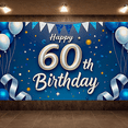 thumbnail image 5 of Sparkling Blue Silver 60th Birthday Banner Backdrop Background Party Supplies Photography Props Birthday Decoration Birthday Party Decorations, 5 of 6
