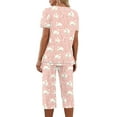 thumbnail image 4 of Qepwscx Womens Short Cropped Pants Soft Pajamas Wide Legs Short Pants Print Lounge Pjs Cute Graphic Sleepwear Bottoms Shorts Underwear Summer Lightweight Jogger Shorts Loose Fits S-XXL, 4 of 6