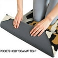 thumbnail image 3 of Beige and Black Of Leopard Print Hot Yoga Mat Towel Non Slip for Hot Yoga - Quick-Drying Yoga Mat Cover with 4 Corner Pockets with Travel Bag - Hot Yoga Towel Non Slip 70"x26", 3 of 6