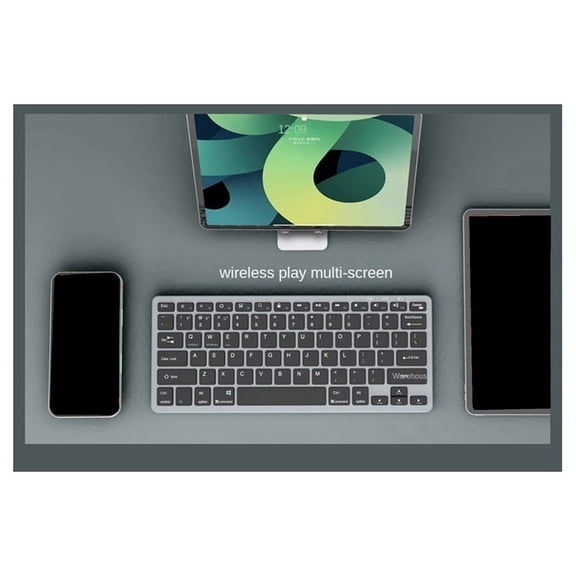 Wireless Keyboard and Mouse Kit Rechargeable 2.4G Bluetooth Combination Keys for IOS/Android/ Keyboard Gray