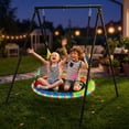 thumbnail image 3 of DVH Swing Set, 440lbs Swing Frame, 40" Saucers Swing, with Multiple Color Mode LED Lights, 3 of 7