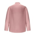 thumbnail image 5 of LNWUY (S-5XL) Big and Tall Men's Long Sleeve Shirts Half-Open Stand-Up Collar Buttons Casual Loose Striped Shirt Tops Pink XXXL, 5 of 5