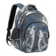 thumbnail image 2 of ALAZA Wolf and Moon School Backpack Elementary Bag Bookbag Travel Rucksack, 2 of 6