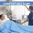 thumbnail image 3 of Linteum Textile Hospital Thermal SNAGLESS Spread Blanket, 100% Cotton (74x100 in, Blue), 3 of 10