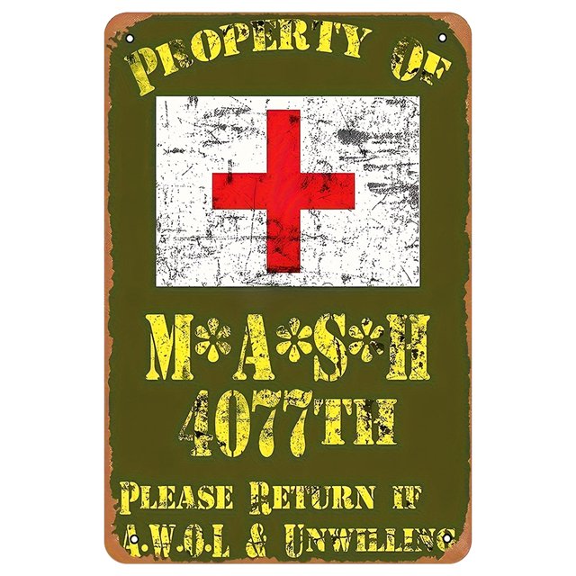 Chapa Metal Land Force Field Hospital Pintura Hierro Rectangular 20x30cm