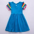 thumbnail image 5 of KAWELL Cotton Girls Flower Rainbow Short Sleeve Dresses Butterfly Animal for Kids 3-8 Years, 5 of 7