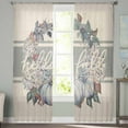 thumbnail image 2 of Blue Fall Sheer Curtains 72 Inches Long 2 Panels Set, Window Sheer Curtains for Living Room/Bedroom, Pumpkins Wreath Rustic Thanksgiving Light Filtering Rod Pocket Curtain 52'' x 72'' x 2, 2 of 7