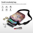 thumbnail image 7 of HELLHERO White Horse and Flowers Pattern Crossbody Small Bags Double-layer Polyester Adults 4.33x1.97x7.09 for Daily Commute or Casual Outings, 7 of 7
