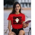 thumbnail image 2 of Spooky Vibes Cute Ghost Halloween Costume Women's T-shirt, M, Red, 2 of 6