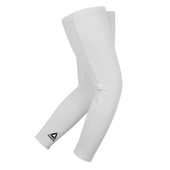 Reebok Delta Activchill Compression Leg Sleeve 2 Pack, White, Small/Medium - Large/Extra Large, Anti Slip with Cooling Compression, Unisex Sizing