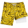 thumbnail image 4 of Rggeeun Toddler Boys Swimsuit Set Cartoon Fruit Pattern Double Layer Trunks Wide Leg Elastic Waist with Adjustable Tie Knee Length for Summer Splash Fun Sweet Beachwear,Multicolor,11-12 Years, 4 of 4