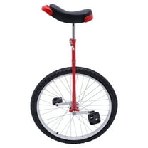 Adjustable Height 24" Wheel Unicycle with Leakproof Tire and Adjustable Seat Exercise Bicycle, Red