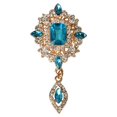thumbnail image 1 of Broche geométrico Sonducket para mujer alfiler de aleación de cristal joyería femenina azul, 1 of 6