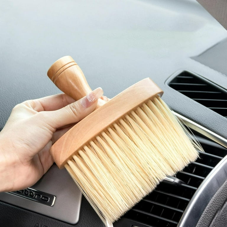 2pcs Car Detailing Brushes, Long Hair Wide Handle Brushes Auto Interior  Detail Cleaning Dust Removal Brush For Car Interior, Air Vents, Dashboard,  Emb