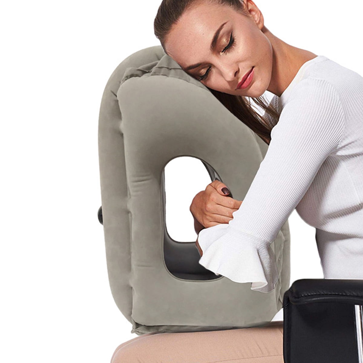 Travel Comfort Redefined: Inflatable Airplane Sleeping Pillow and Seat  Cushion