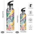 thumbnail image 2 of Yayeee 33oz Insulated Water Bottle Double Wall Stainless Steel with Flip Straw Lid, Yellow Floral Wave, 2 of 7