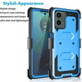 thumbnail image 2 of Takfox Case For Motorola Moto G 5G 2024 ,Shockproof Heavy Duty Rugged Locking Swivel Holster Belt Clip Kickstand Full Body Hard Shell Phone Cover Case,Blue, 2 of 7