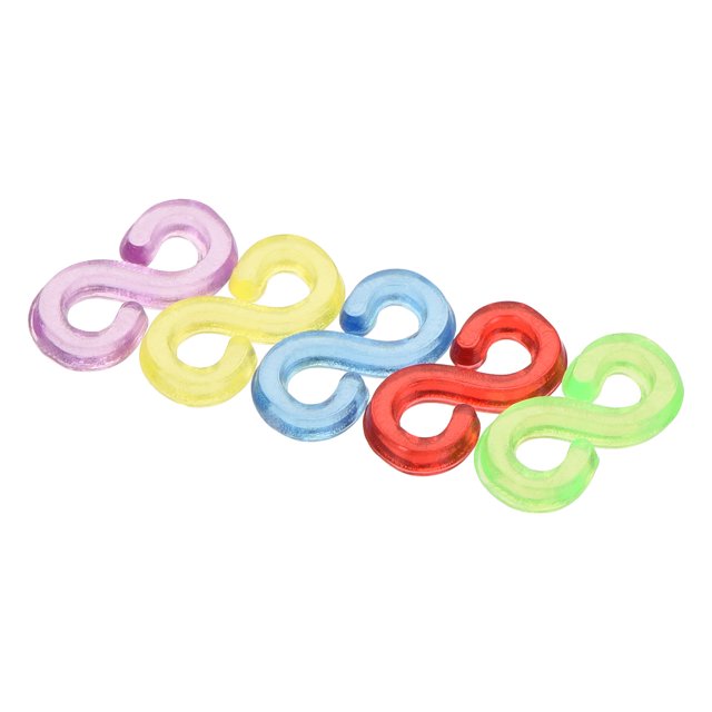 Unique Bargains Clips en Forme de S Connecteurs Élastiques Kit en Plastique avec Boîte Multi-Couleur 300 Pack