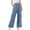 Blue, variant on Lenpel Girls' Cargo Pants Elastic High Waisted Wide Leg Casual Joggers Baggy Streetwear Trousers with Pockets 8-12 Years