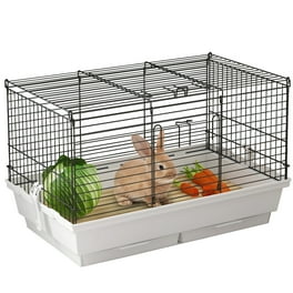 PawHut Metal Small Animal Cage 2 Tier Guinea Pig Cage with 2 Doors Platforms Wide Ramp Dish and Bottle Deep Base for Ferrets Chinchillas Bunnies Blue Walmart