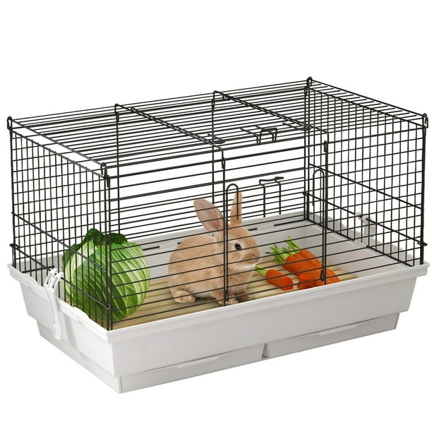 Pawhut 2.02 ft x 1.31 ft x 1.31 ft Black Metal Small Pet Crate D51 202