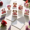 thumbnail image 6 of 6pcs Diamond Painting Kit Greeting Cards, Heart Bear Design 5D Handmade Art Birthday Holiday Cards with Envelopes, Christmas Gift, 6 of 7